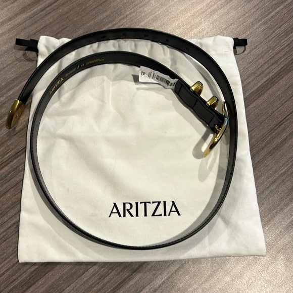 Aritzia Legendary Solid Brass Leather Belt - Picture 1 of 4
